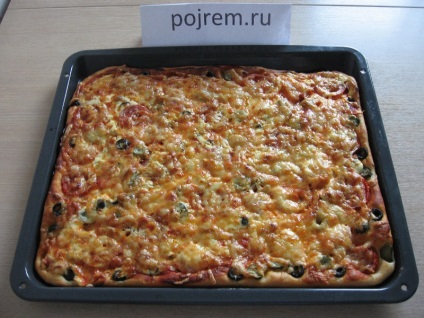 A pizza gyors receptjének receptje - lépésről-lépésre recept, egy fotóval, hogyan kell főzni