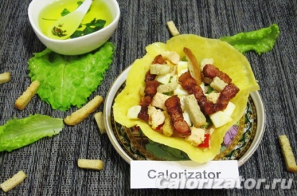 Salata festivă în coșuri de brânză - modul de gătire, o rețetă cu fotografii pe trepte, valoare calorică