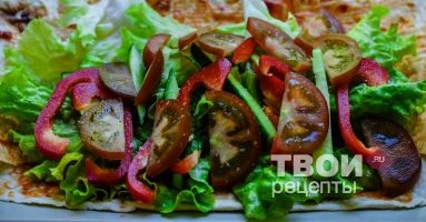 Salata în pâine pita - rețetă delicioasă cu fotografie turnată