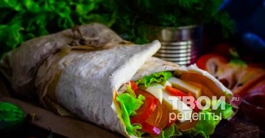 Salata în pâine pita - rețetă delicioasă cu fotografie turnată