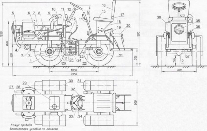 Minitractor de casă cu un cadru de rupere și posibilitățile sale