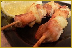 Skewers de somon roz