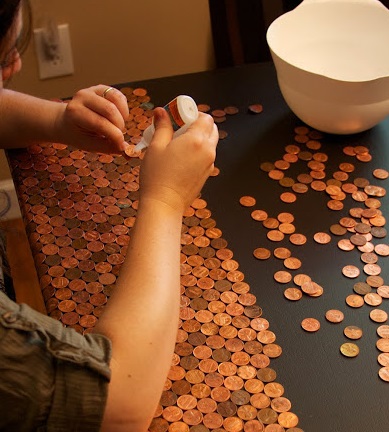 Tabel de monede cu mâinile proprii, decoruri de masă cu mâinile proprii