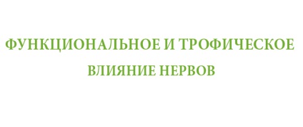 Efectele trofice și funcționale ale nervilor