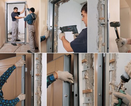 Instalarea unei uși metalice cu fotografii și video ale propriilor mâini