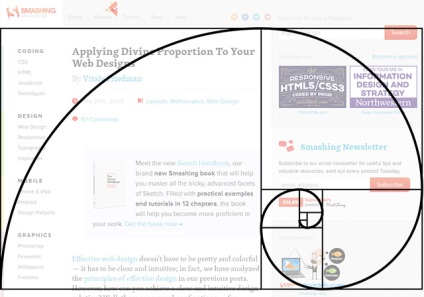 Secțiunea de aur în design-ul site-ului - reguli de bază și exemple