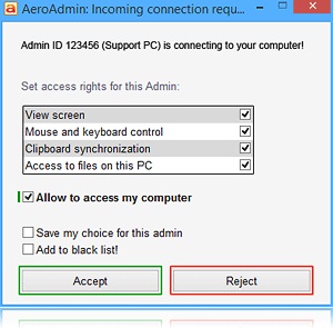 Aeroadmin - ingyenes távoli hozzáférés a számítógéphez az interneten keresztül, távirányító