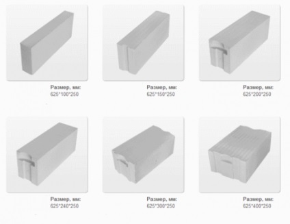 Szénsavas beton - melyek a blokkok méretei és alakjai