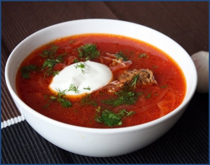 Cum să gătești un borsch delicios roșu - rețetă cu o fotografie