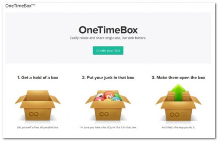 Hogyan lehet megosztani egy fájlt az interneten a onetimebox szolgáltatással?
