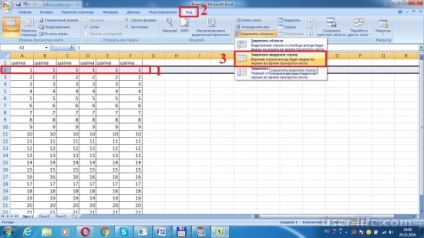 Cum de a rezolva capacul tabelului în Excel (Excel pentru a repara fără mișcare) - ajutor calculator