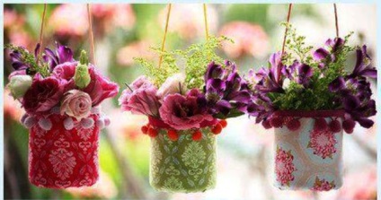 Vase și ghivece de flori din materiale improvizate