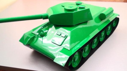 T-34-85 modell saját kézzel készített papírból, enciklopédia házi készítésű termékekből