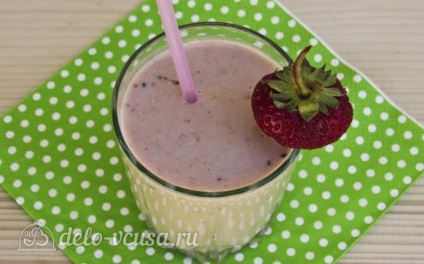 Milkshake narancs, kivi és eper - recept fotóval