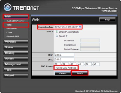 Configurarea unei grămezi de modem router, setări soft