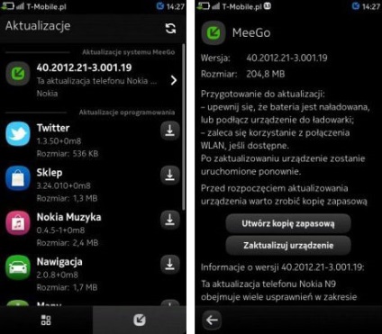 Nokia n9 actualizat la versiunea de meego pr1