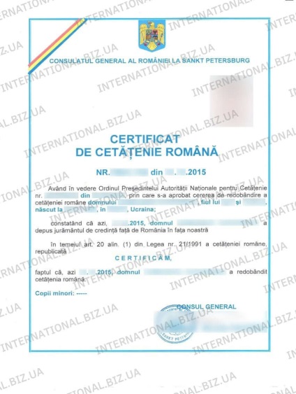 Înregistrarea documentelor cetățenilor din România, afaceri internaționale