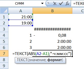 Timp negativ în lucrările Excel - Excel!