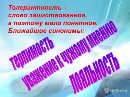 Prezentarea pe tema toleranței, formarea unui mediu tolerant în școala generală de educație