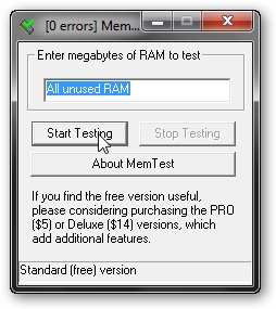 Verificarea memoriei RAM și a hard diskului