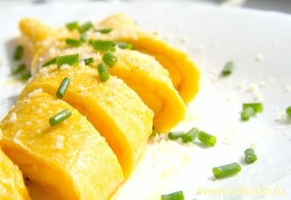 Egy recept a sonkával (sonkás sonkával) A recept az omlett a sonkával