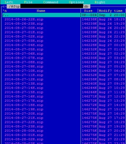 Copierea de rezervă a bazei de date MySQL către serverul ftp