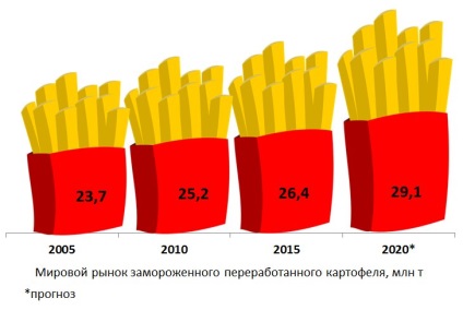 Piața de cartofi prăjiți adaugă 2% pe an
