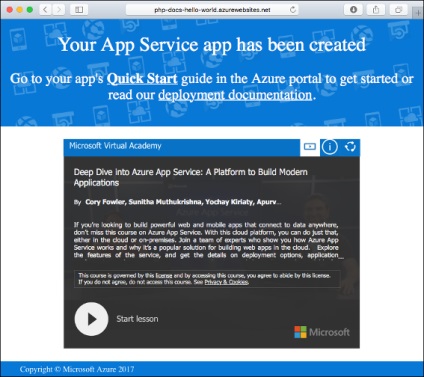 Crearea unei aplicații web php în documente azuroase, microsoft