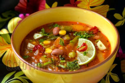 Supă cu amestec de legume mexicane, rețetă