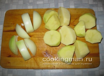 Black grouse umplute cu mere coapte în cuptor cu cartofi - gătit pentru bărbați