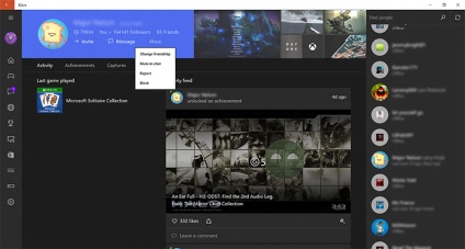 Gestionați-vă prietenii, adepții și preferințele în aplicația xbox