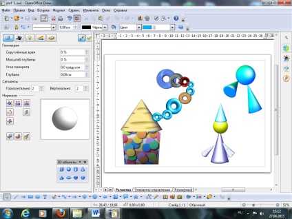 O lecție pe tema desenării obiectelor tridimensionale în redactarea vectorială a editorului openoffice