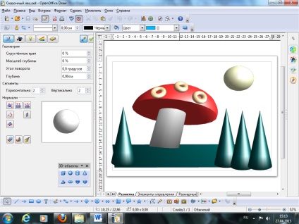 O lecție pe tema desenării obiectelor tridimensionale în redactarea vectorială a editorului openoffice