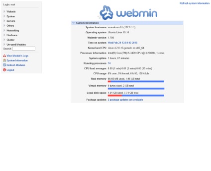 Instalarea webmin pe serverul ubuntu, vmkh