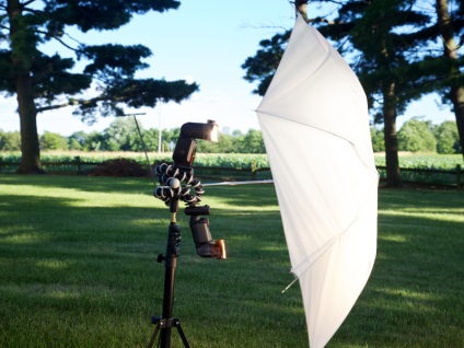 De ce umbrelă de fotograf, lumină