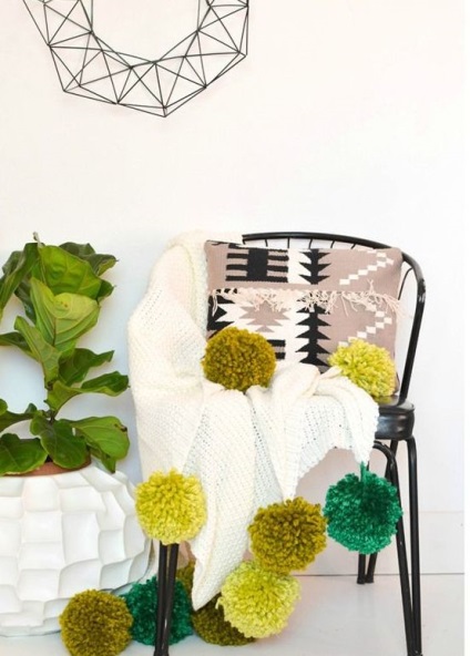 37 Idei pentru folosirea pom-poms în interior, pro handmade