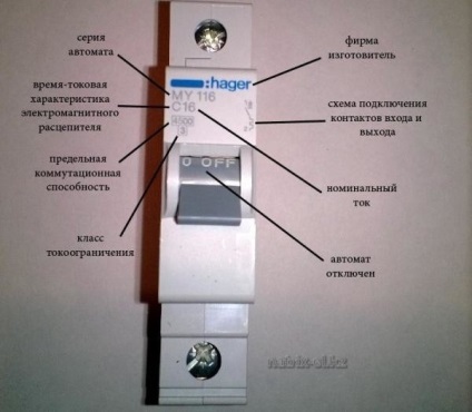 Întreruptoare automate - caracteristici tehnice și interpretarea marcajelor, curentul de timp