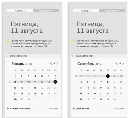 Calendarique - calendar simplu pentru bara de meniu (mac), justmac