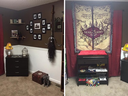 O cameră pentru copii în stilul lui Harry Potter, în special pentru un vrăjitor mic, născut obișnuit
