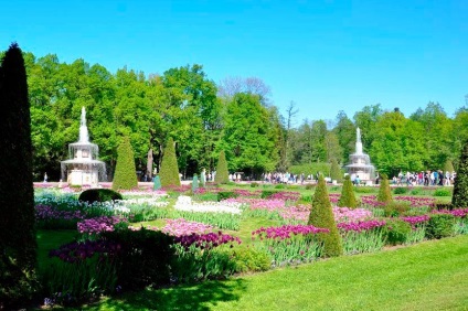 Fântâni din lista Peterhof, descriere, deschidere, fotografie