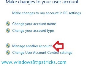 A felhasználói fiók típusának megváltoztatása Windows 8 - Windows 8 rendszerben