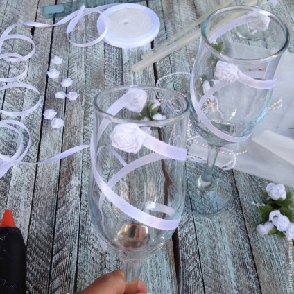 Hogyan kell díszíteni az esküvői poharakat magadon - mesterek vásárán - kézzel készített, kézzel készített