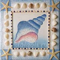 Imagine a cojilor de mare și mozaic acrilic cu mâinile lor