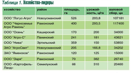 Cresterea cartofului in regiunea Voronezh - revista - sistem de cartofi