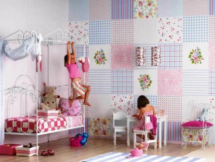 Kombinált háttérkép egy gyermekszoba számára, háttérképek kombinációja, fotó