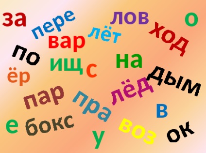 A lecke összefoglalása az orosz nyelvben - a szavak formálása, az örömben való tanulás