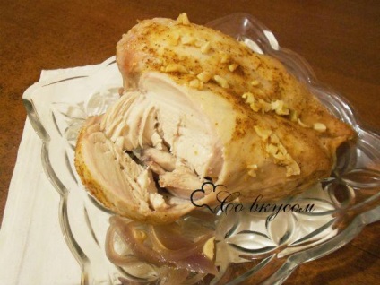 Csirkemell a fóliában a sütőben - lépésről lépésre recept fotóval