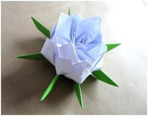 Scheme Origami pentru plierea floarei de lotus în diferite moduri