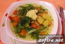 Supă de legume pe supă din limba - rețete culinare ale unei soții iubitoare