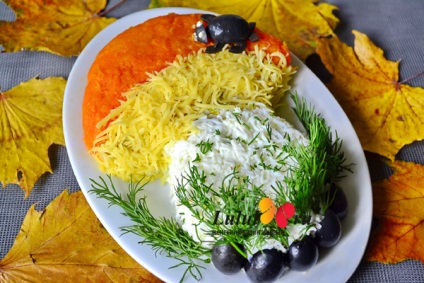 Festive salata pentru copii - ciuperca - reteta cu o fotografie